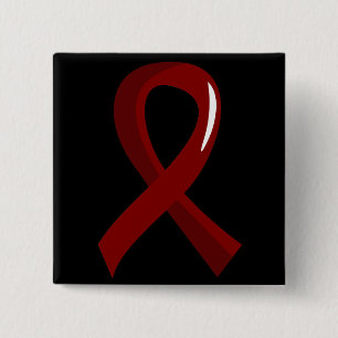 Multiple Myeloma Burgundy Ribbon 3 15 Cm Square Badge