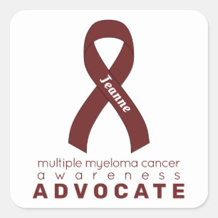 Multiple Myeloma Cancer Advocate White Square Sticker