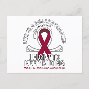Multiple Myeloma cancer awareness burgundy ribbon Postcard