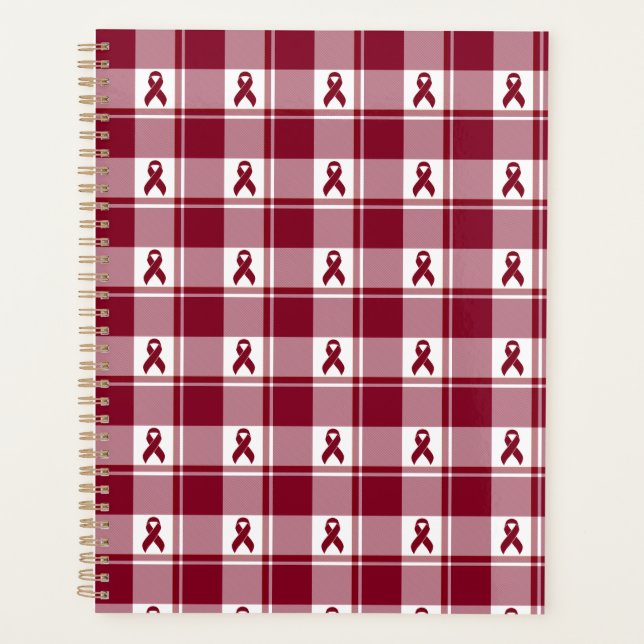 Multiple Myeloma Cancer Awareness Plaid Planner (Front)