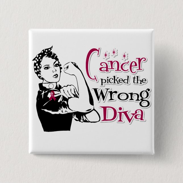 Multiple Myeloma Cancer Picked The Wrong Diva 15 Cm Square Badge (Front)