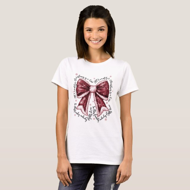 Multiple Myeloma Cure Christmas Bow Shirt (Front Full)