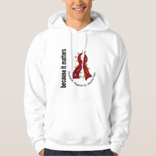 Multiple Myeloma Flower Ribbon 3 Hoodie