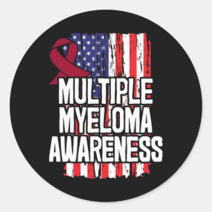 Multiple Myeloma Gift - Blood Cancer Awareness Classic Round Sticker
