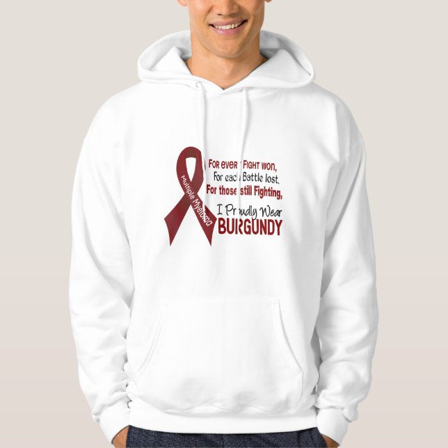 Multiple Myeloma I Proudly Wear Burgundy 1 Hoodie (Front)