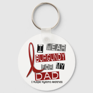 MULTIPLE MYELOMA I Wear Burgundy For My Dad 37 Key Ring
