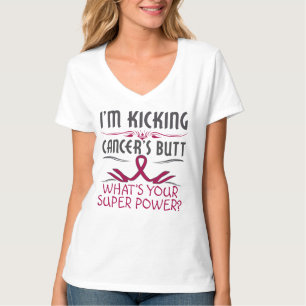 Multiple Myeloma Kicking Cancer Butt Super Power T-Shirt