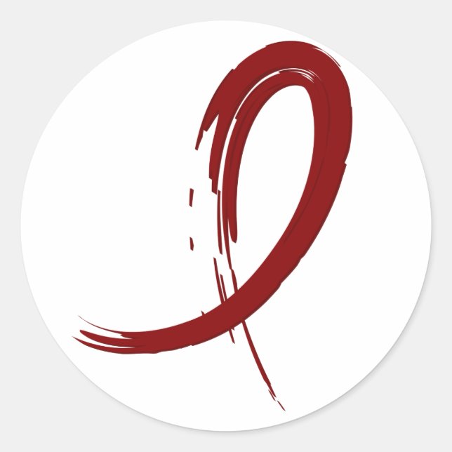 Multiple Myeloma's Burgundy Ribbon A4 Classic Round Sticker (Front)