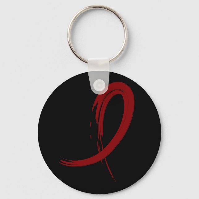 Multiple Myeloma's Burgundy Ribbon A4 Key Ring (Front)