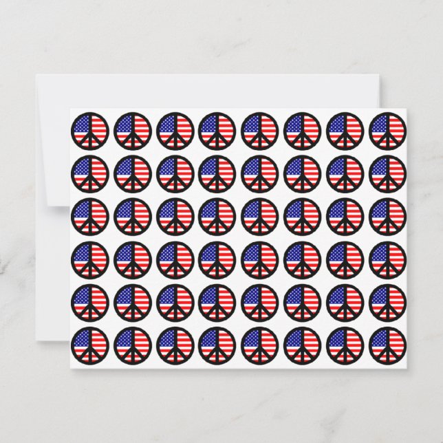 Multiple Patriotic Peace Signs Invitation (Front)