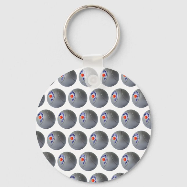 Multiple Petanque balls design Key Ring (Front)