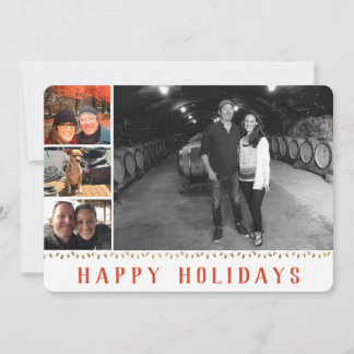 Multiple Photo | 4 Image | Happy Holidays Collage Holiday Card