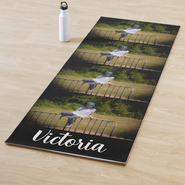 Multiple Photo Collage Name Yoga Mat (In Situ)