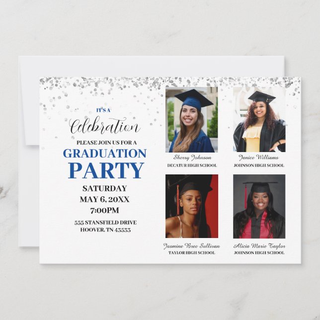 Multiple Photo Graduation Party Invitation (Front)