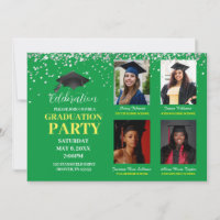 Multiple Photo green and yellow Graduation Party