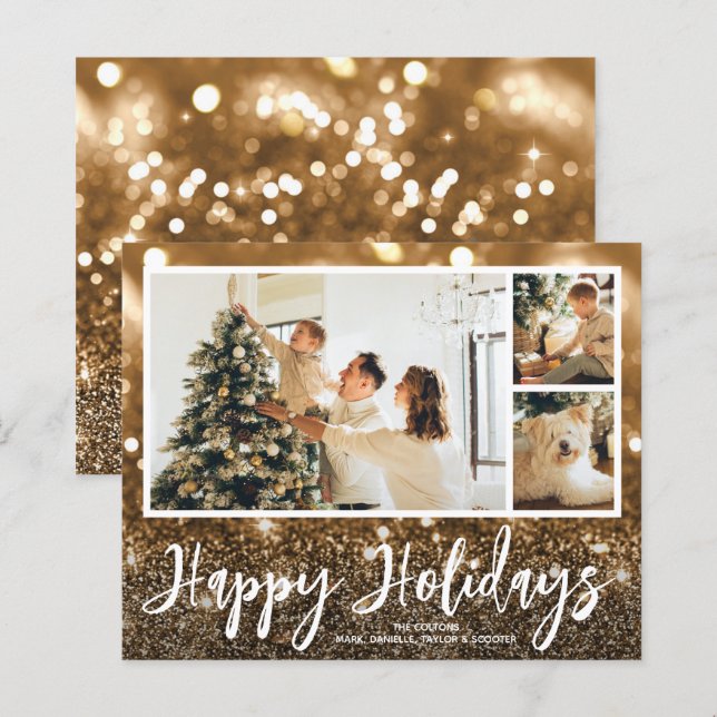 Multiple Photo Happy Holidays Budget Cards (Front/Back)