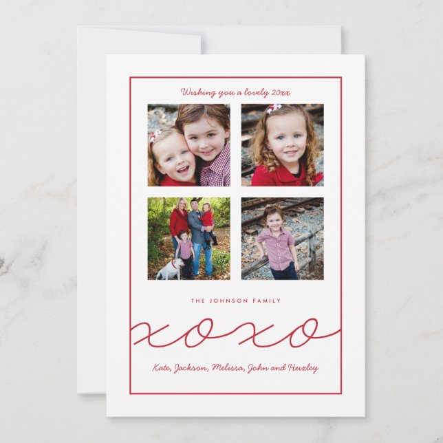 Multiple Photo Valentine's Day Family Holiday Card (Front)