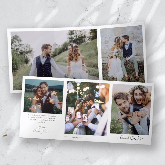 Multiple Photo Wedding Trifold Thank You Card (Creator Uploaded)