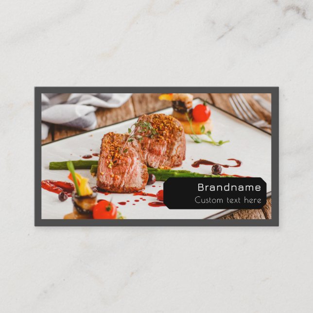 Multiple photos chef caterer food professional business card (Front)