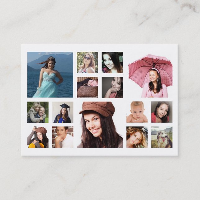 Multiple Photos in Grid Any Business Photography Business Card (Front)
