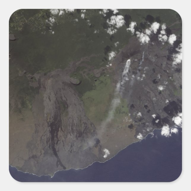 Multiple plumes blow towards the south-southwest square sticker (Front)