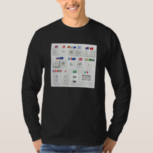 Multiple Power Outlet Plug World Countries Differe T-Shirt