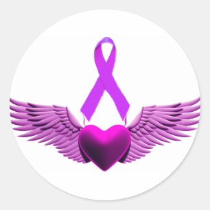 (multiple products selected ,Purple Wings of Love_ Classic Round Sticker