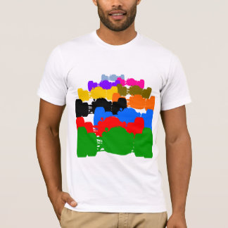 Multiple Psychedelic Vintage Indy Race Car Cutouts T-Shirt