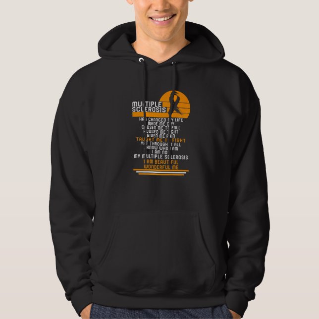 Multiple Sclerosis All In My Head Orange Ribbon Ms Hoodie (Front)