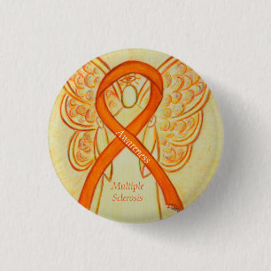 Multiple Sclerosis Angel Awareness Ribbon Pins