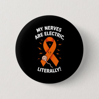 Multiple Sclerosis Awareness 2025 -orange Ribbon_  6 Cm Round Badge