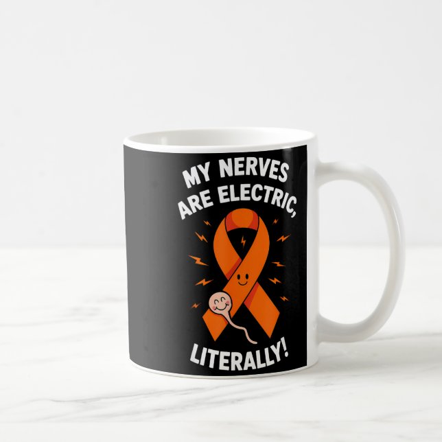 Multiple Sclerosis Awareness 2025 -orange Ribbon_  Coffee Mug (Right)