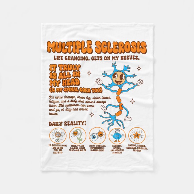 Multiple Sclerosis Awareness Gets On My Nerves Ms  Fleece Blanket (Front)