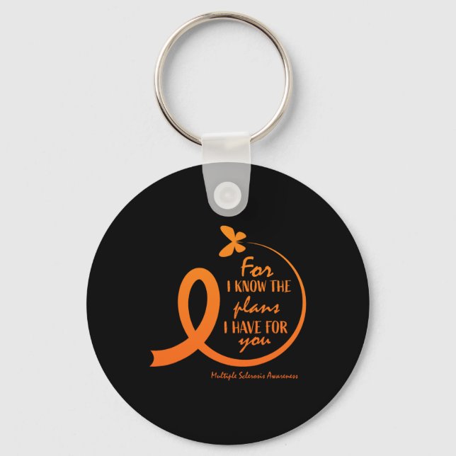 Multiple Sclerosis Awareness Gift Christian Bible  Key Ring (Front)