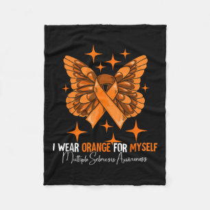 Multiple Sclerosis Awareness Month Ms Gifts Orange Fleece Blanket