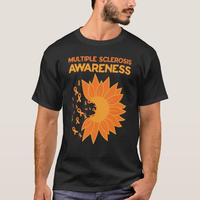 Multiple Sclerosis Awareness Month Orange Ribbon a T-Shirt (Front)