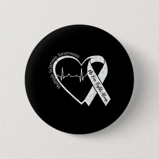 Multiple Sclerosis Awareness Ms Awareness Heart 6 Cm Round Badge