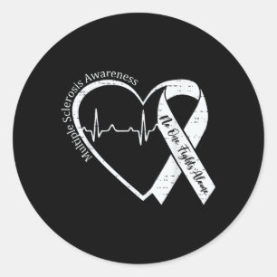 Multiple Sclerosis Awareness Ms Awareness Heart Classic Round Sticker