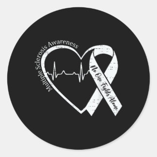 Multiple Sclerosis Awareness Ms Awareness Heart Classic Round Sticker