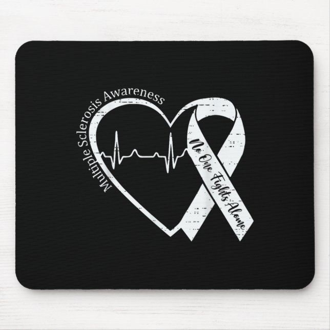 Multiple Sclerosis Awareness Ms Awareness Heart Mouse Mat (Front)