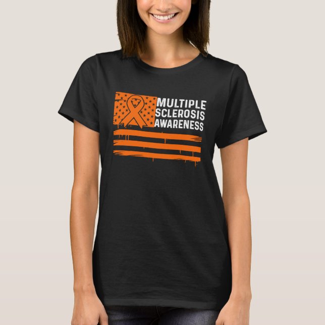 Multiple Sclerosis Awareness MS Survivor Warrior T-Shirt (Front)