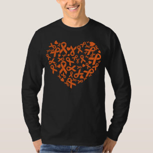 Multiple Sclerosis Awareness Orange Heart Ribbon M T-Shirt