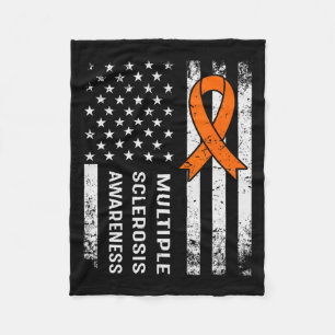 Multiple Sclerosis Awareness Orange Ribbon 2 Fleece Blanket