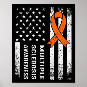 Multiple Sclerosis Awareness Orange Ribbon 2  Poster
