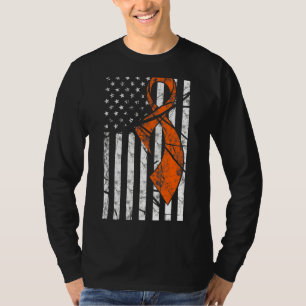 Multiple Sclerosis Awareness Orange Ribbon Usa Ame T-Shirt
