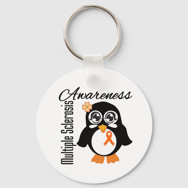 Multiple Sclerosis Awareness Penguin Key Ring (Front)