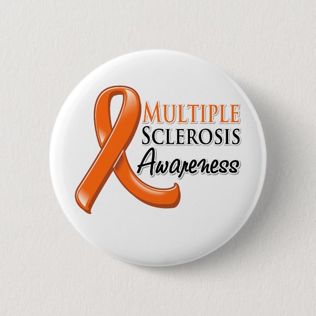 Multiple Sclerosis Awareness Ribbon 6 Cm Round Badge (Front)