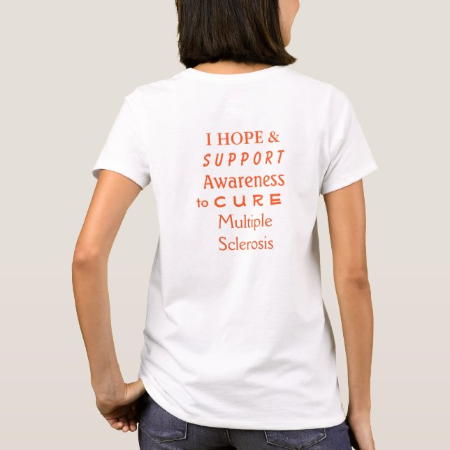 Multiple Sclerosis Awareness Ribbon Angel T Shirt (Back)