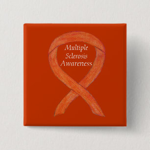 Multiple Sclerosis Awareness Ribbon Custom Pins