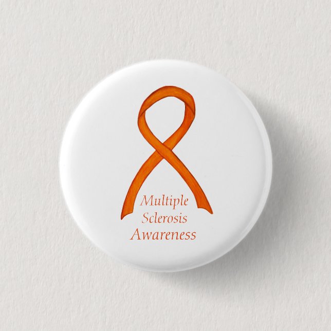 Multiple Sclerosis Awareness Ribbon Custom Pins (Front)